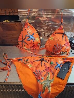 Versace Tresor De La Mer Bikini 2 Pc In Orange